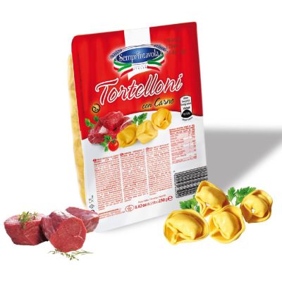 Tortelloni with meat- packaging 250 gr